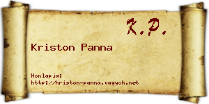 Kriston Panna névjegykártya